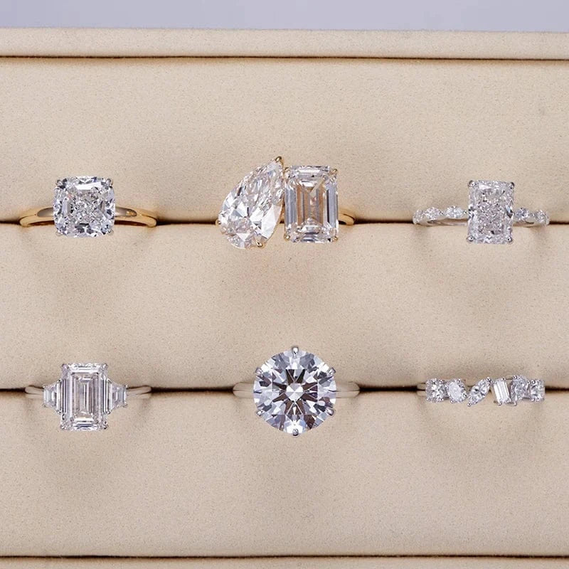 Custom 1ct 2ct 3ct 5ct engagement wedding brand jewelry 14k 18k gold lab grown diamond ring