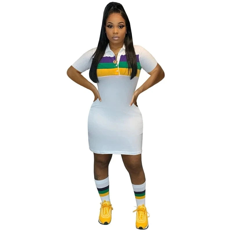 custom 2024 summer new arrivals ladies women casual elegant black and white striped knit short sleeve mini dress for women