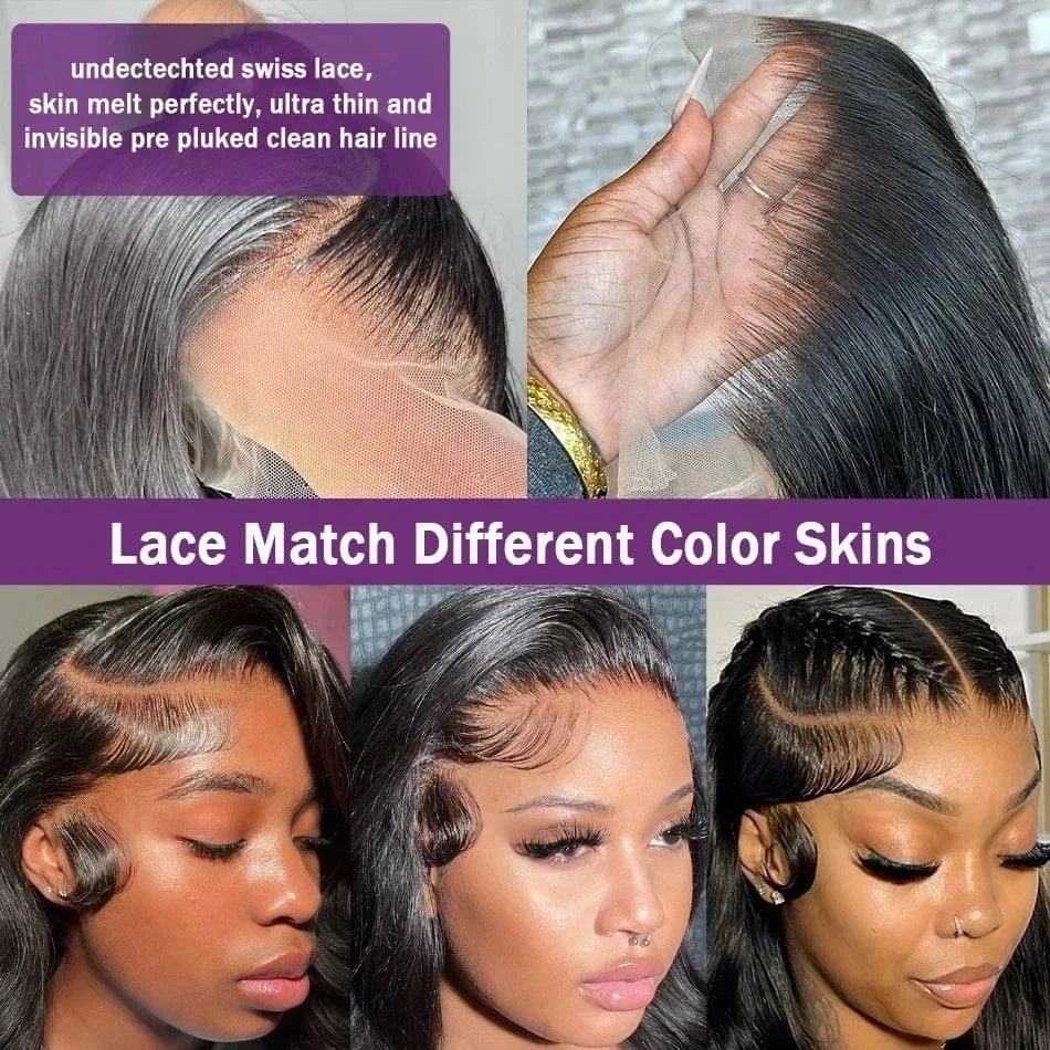 Custom All Size 13*4 Body Wave Human Hair 180% Density Brazilian Virgin Hair Transparent Lace Front Wig For Women