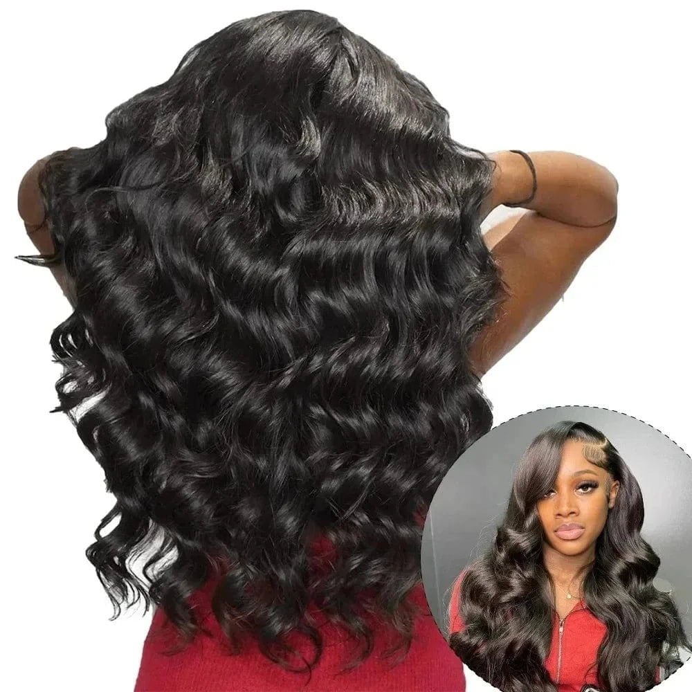 Custom All Size 13*4 Body Wave Human Hair 180% Density Brazilian Virgin Hair Transparent Lace Front Wig For Women