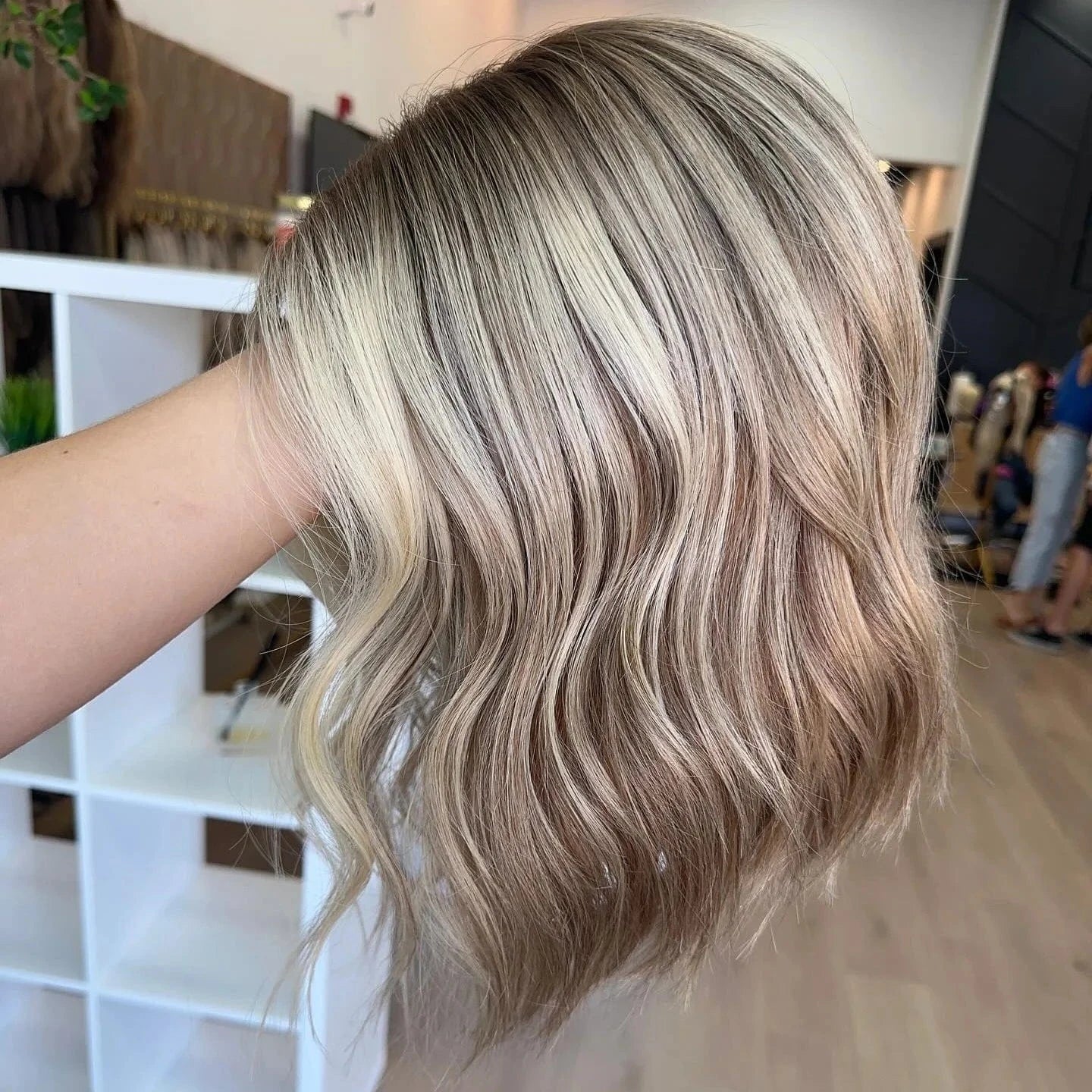 Custom Baby Blonde Highlight Color Short Bob Cut Wig Salon Quality Virgin European Cuticle Human Hair Lace Top Jewish Wigs