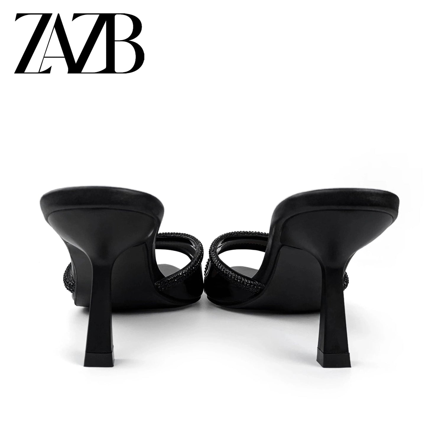 Custom Black transparent leather high heels shoes sandals women and ladies femmes chaussures pour femmes wedding for bride