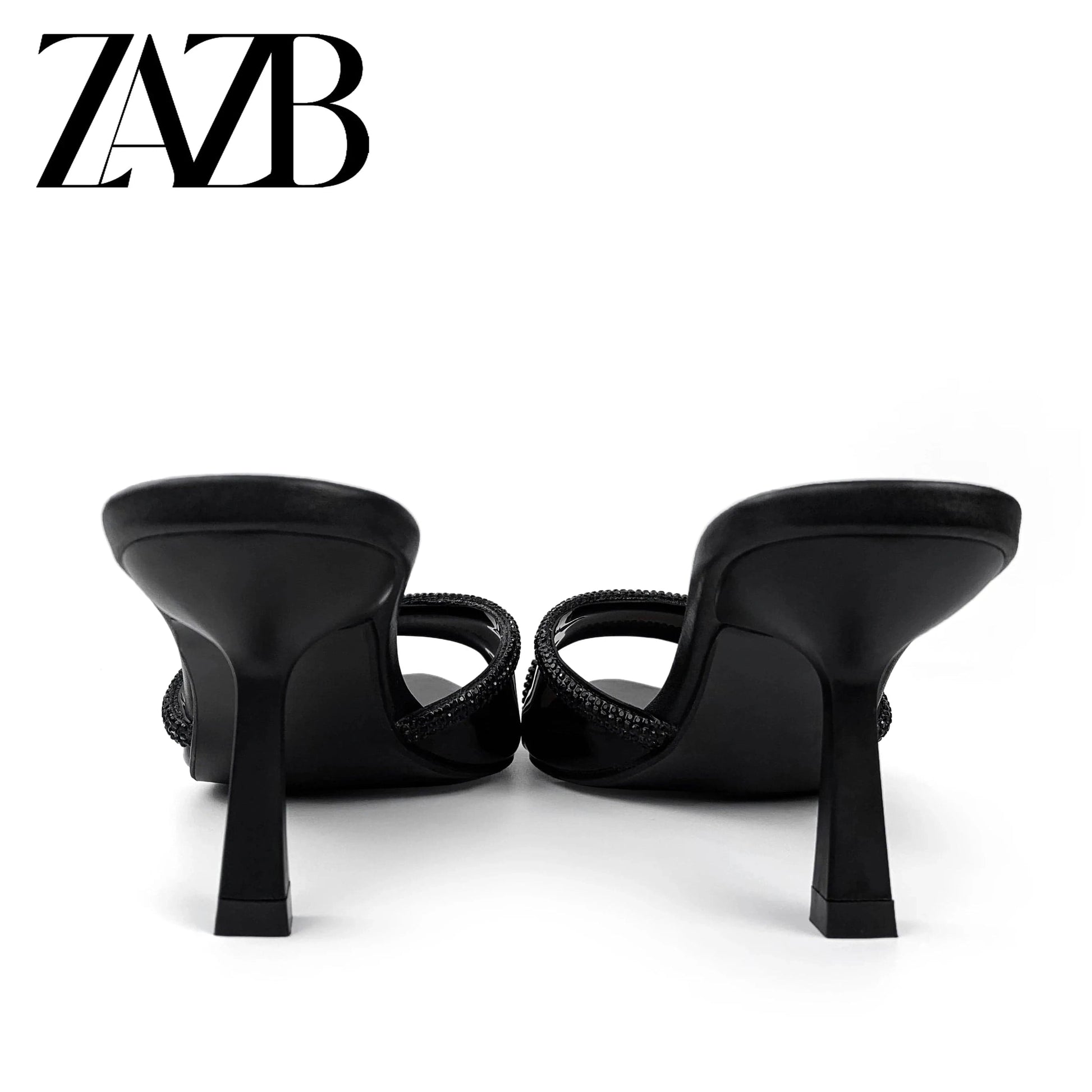 Custom Black transparent leather high heels shoes sandals women and ladies femmes chaussures pour femmes wedding for bride