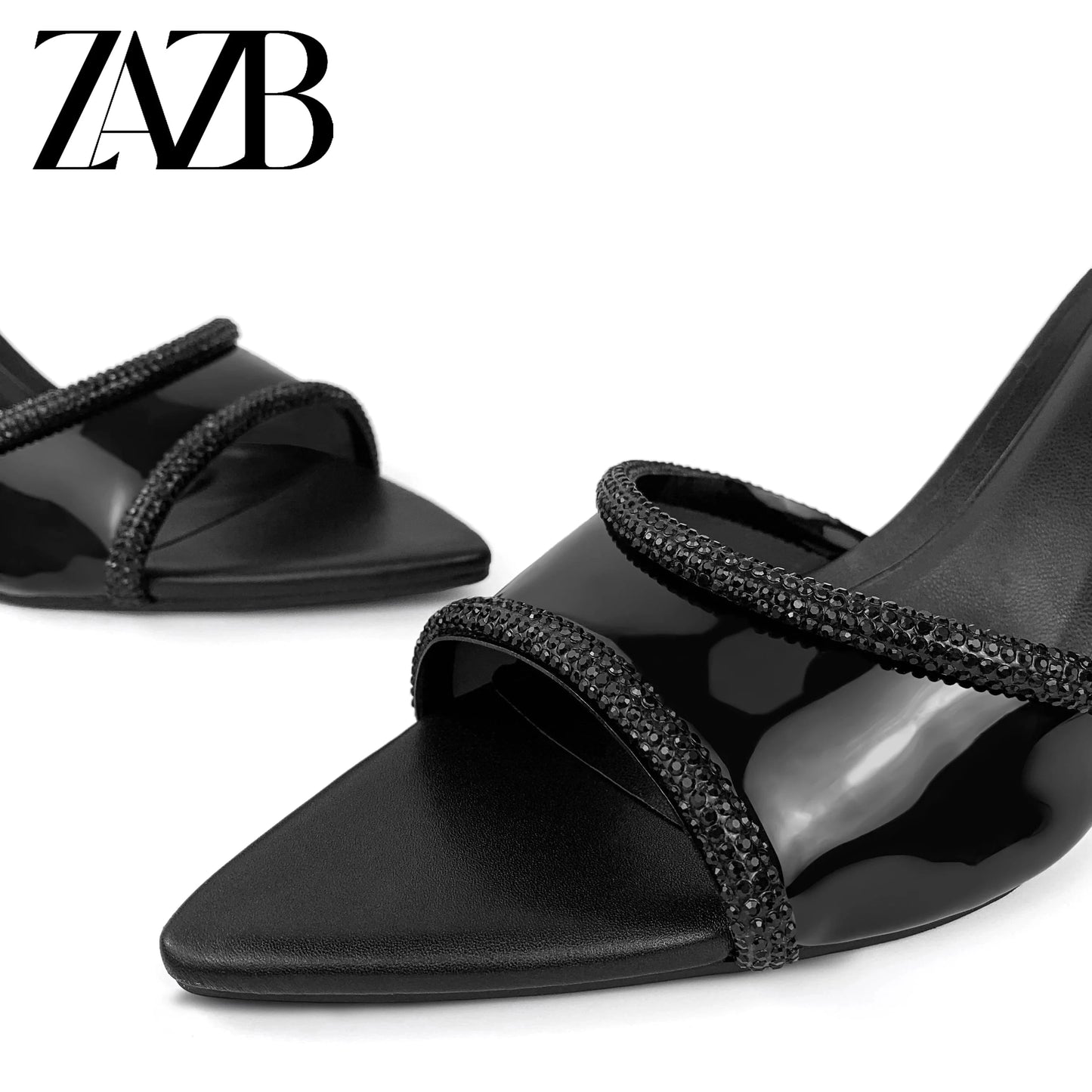 Custom Black transparent leather high heels shoes sandals women and ladies femmes chaussures pour femmes wedding for bride