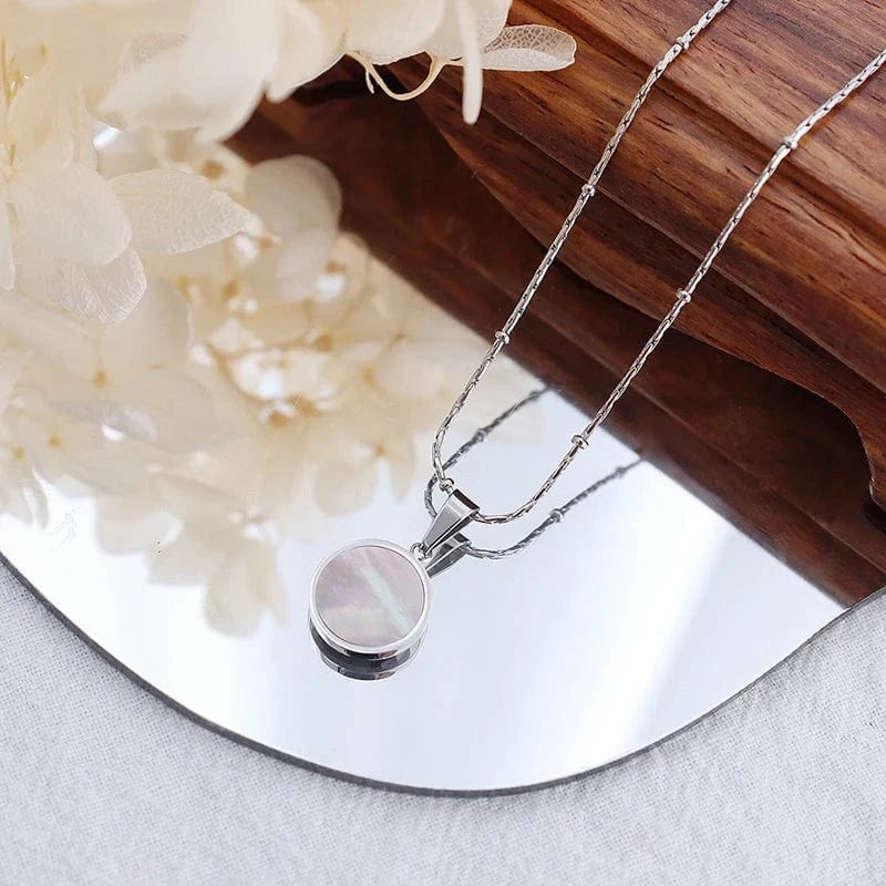 Custom Design Geometric White Sea Shell Acrylic Rhombus Square Round Necklace Jewelry