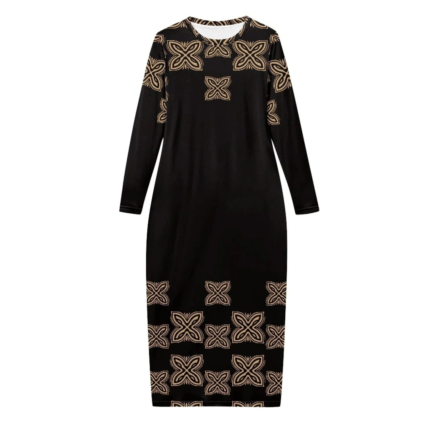 Custom Dresses for Women 2024 Round Neck Spring Summer Bodycon Long Sleeve Simple Casual Slim Fit Women's Clothing Dress Party