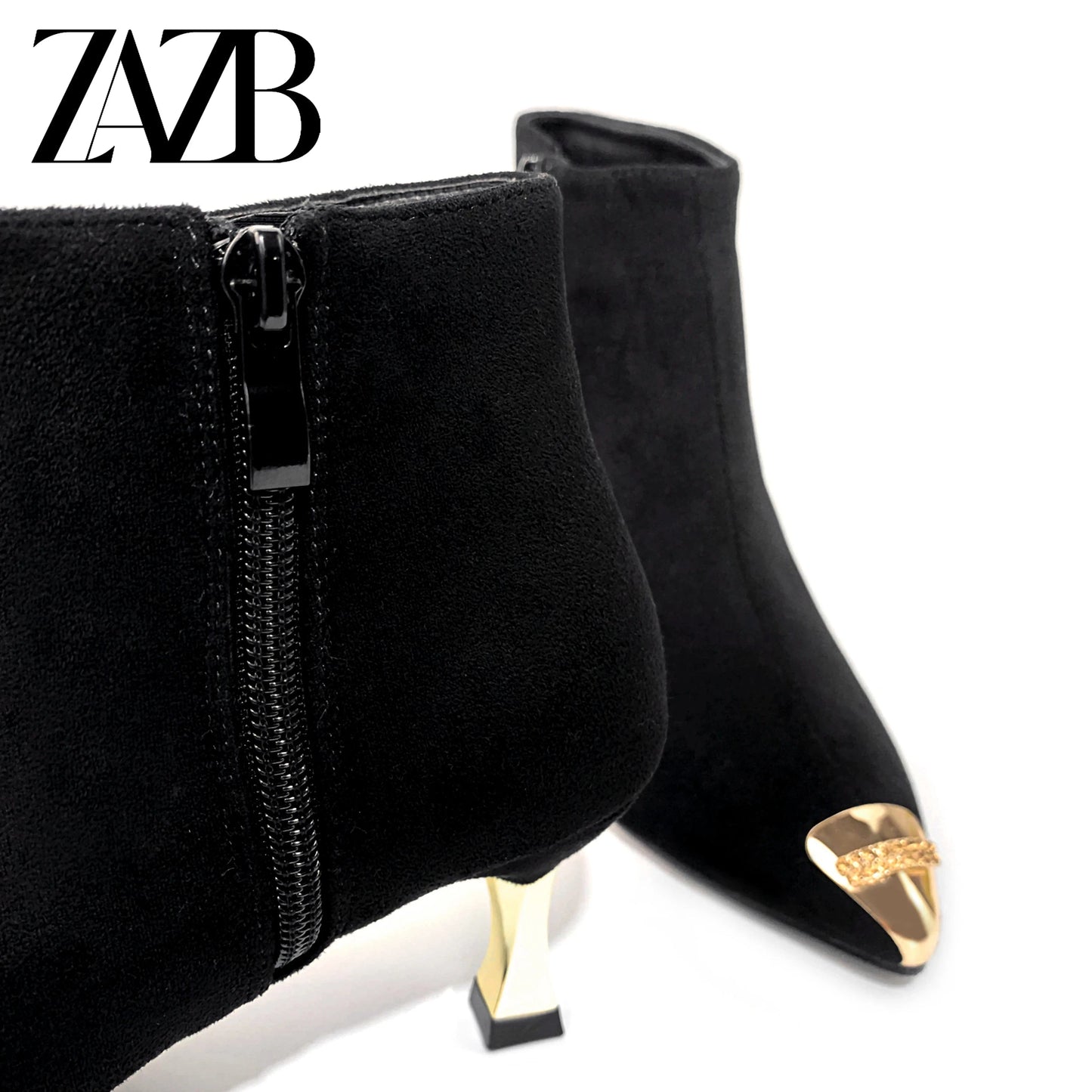 Custom fashion metal buckle women solid color designer shoes high heels middle cylinder booties women genuine leather leathers