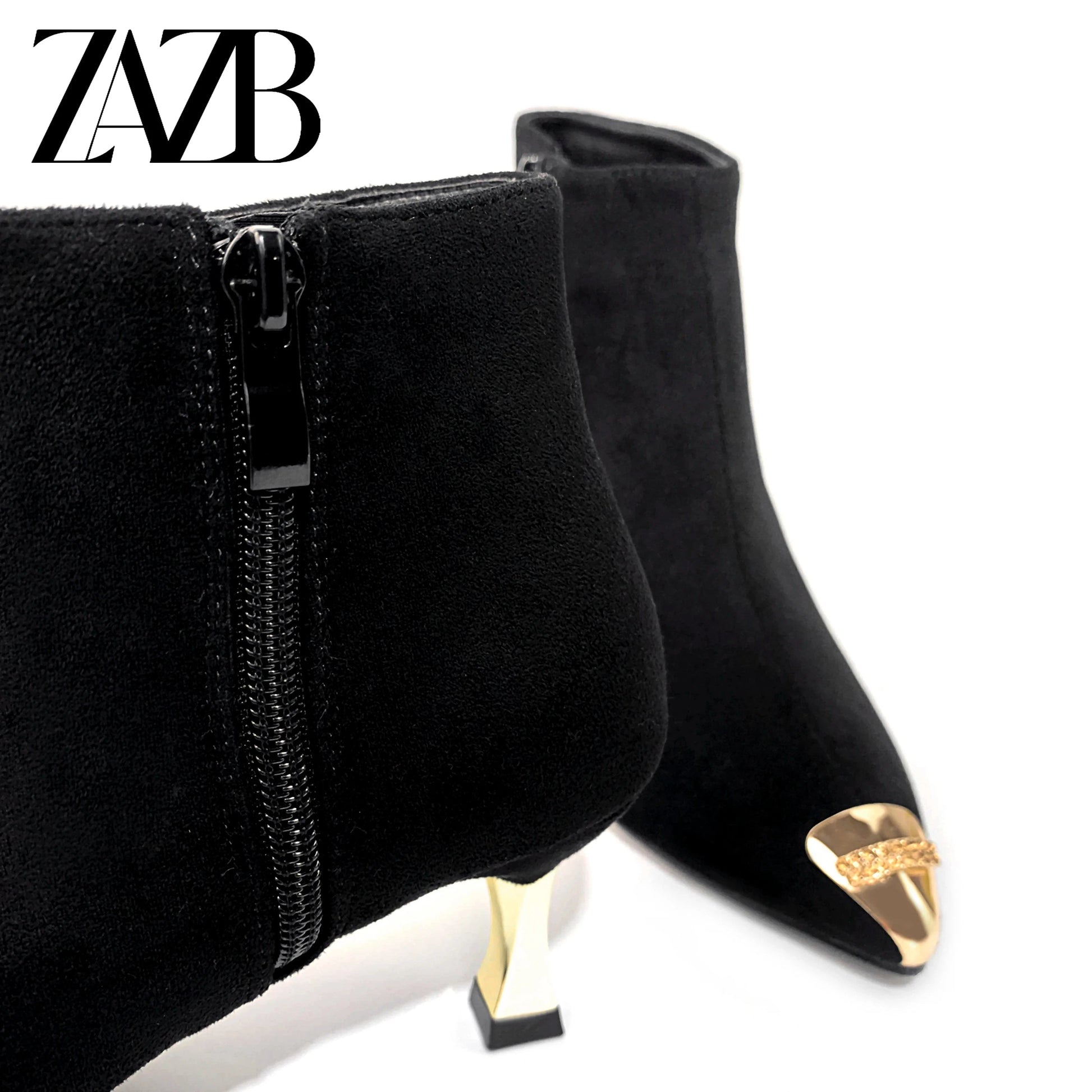 Custom fashion metal buckle women solid color designer shoes high heels middle cylinder booties women genuine leather leathers