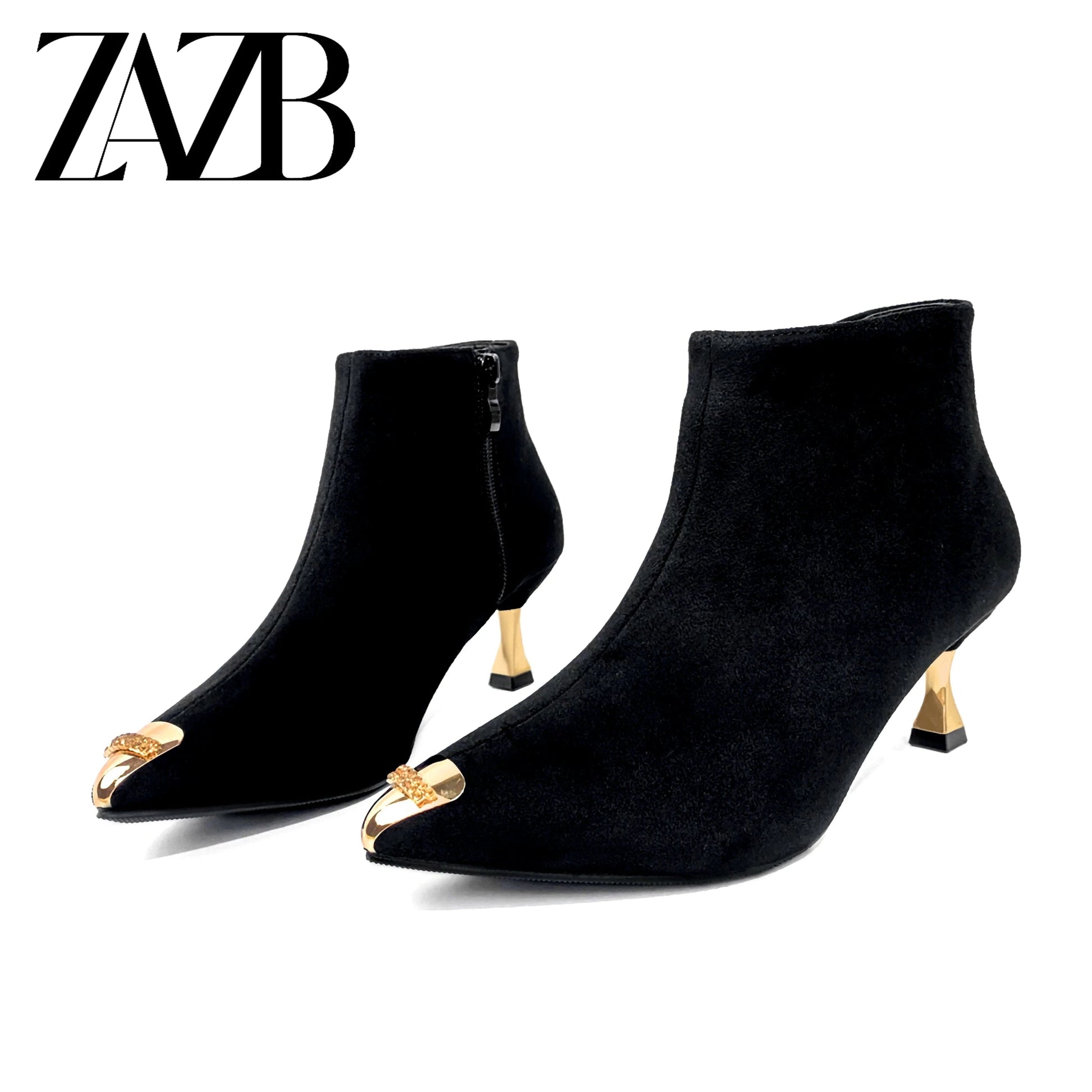 Custom fashion metal buckle women solid color designer shoes high heels middle cylinder booties women genuine leather leathers