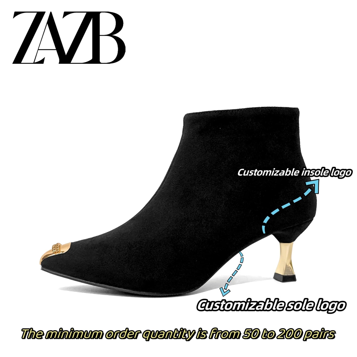 Custom fashion metal buckle women solid color designer shoes high heels middle cylinder booties women genuine leather leathers