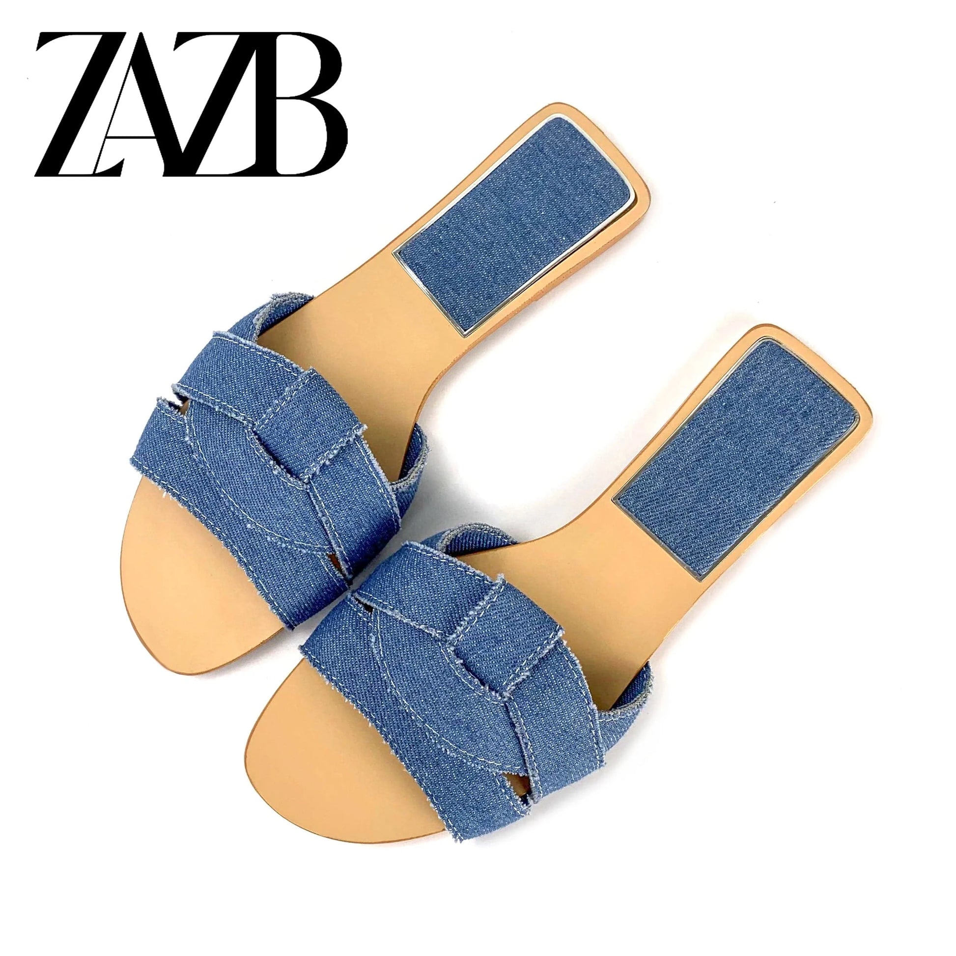 Custom gold braid leather shiny  designer shoes sandal for women and ladies flat slipper shoes luxury femmes fashion