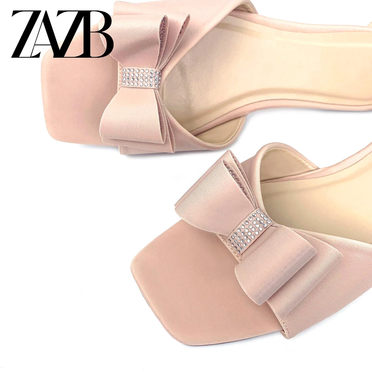 Custom golden silk shiny bow designer shoes sandal for women and ladies flat slipper shoes luxury femmes fashion