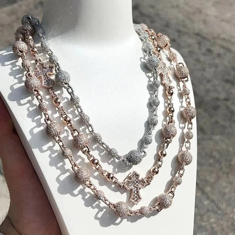 Custom Infinity Heart Chains 2-Tone VVS Moissanite Gold Plated Solid 925 Sterling Silver Heart Cuban Link Chains Jewelry