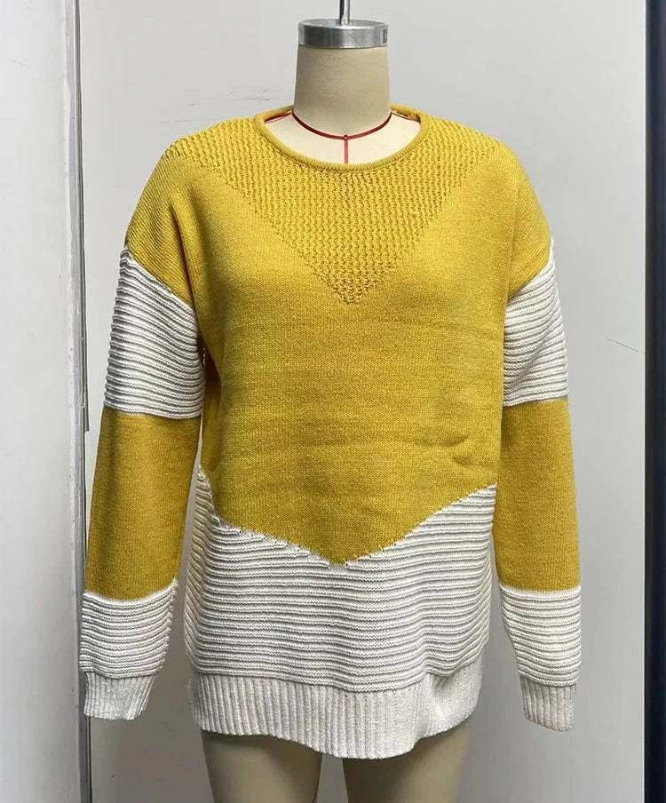 Custom Long Sleeve Vintage Harajuku Tops Ladies Warm Female Pullovers Crew Neck Oversized Knitted Jumpers Woman Sweater