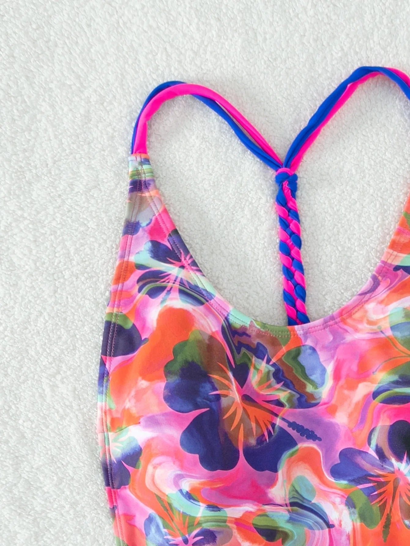 Custom Made High Quality One Piece Swimsuits Women's Floral Print Spaghetti Strap Bathing Suit 2 Piece Swimwear 2024