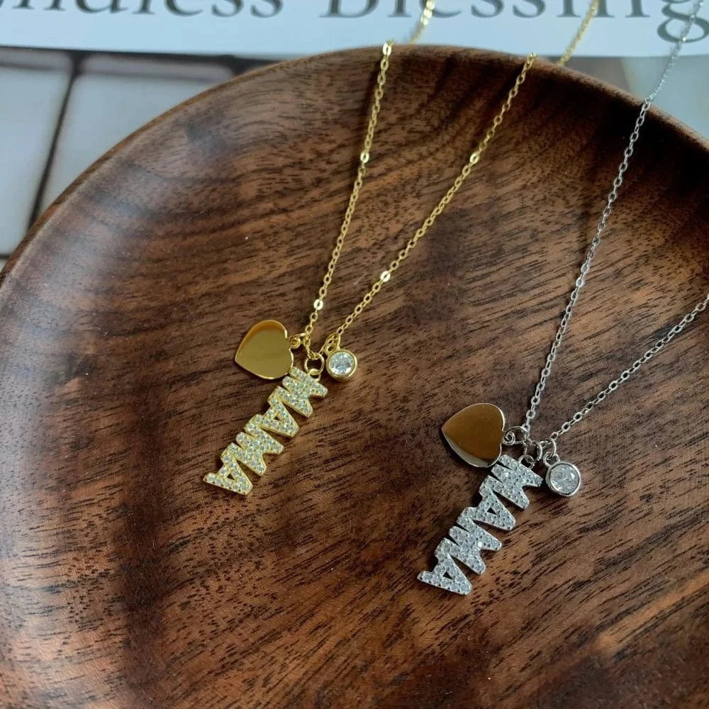 Custom Mama Necklaces With Stones Mother's Day Gift for Mom and Wife