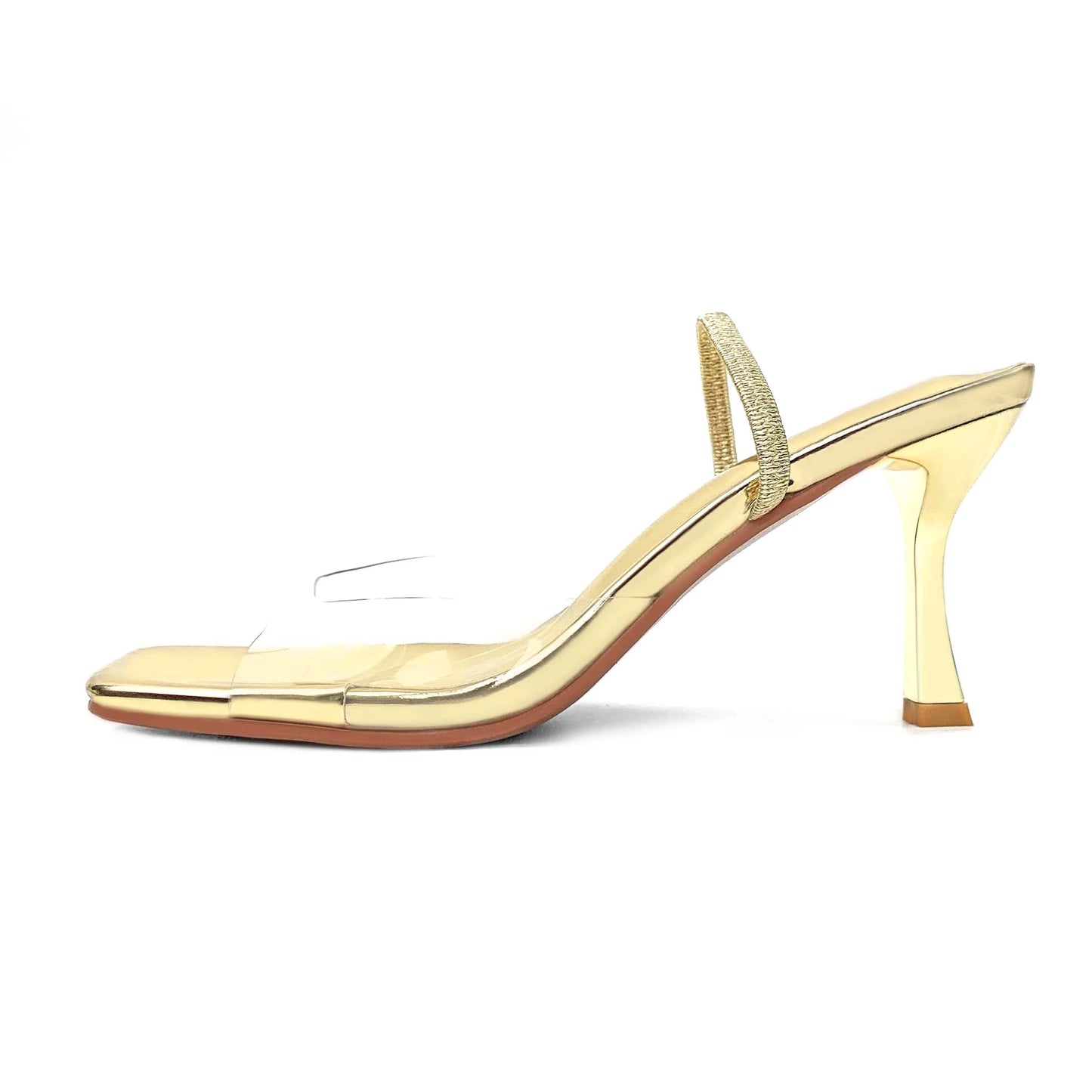 Custom occupation transparent square designer shoes sandals for women and ladies high heels luxury grace  femmes fashion