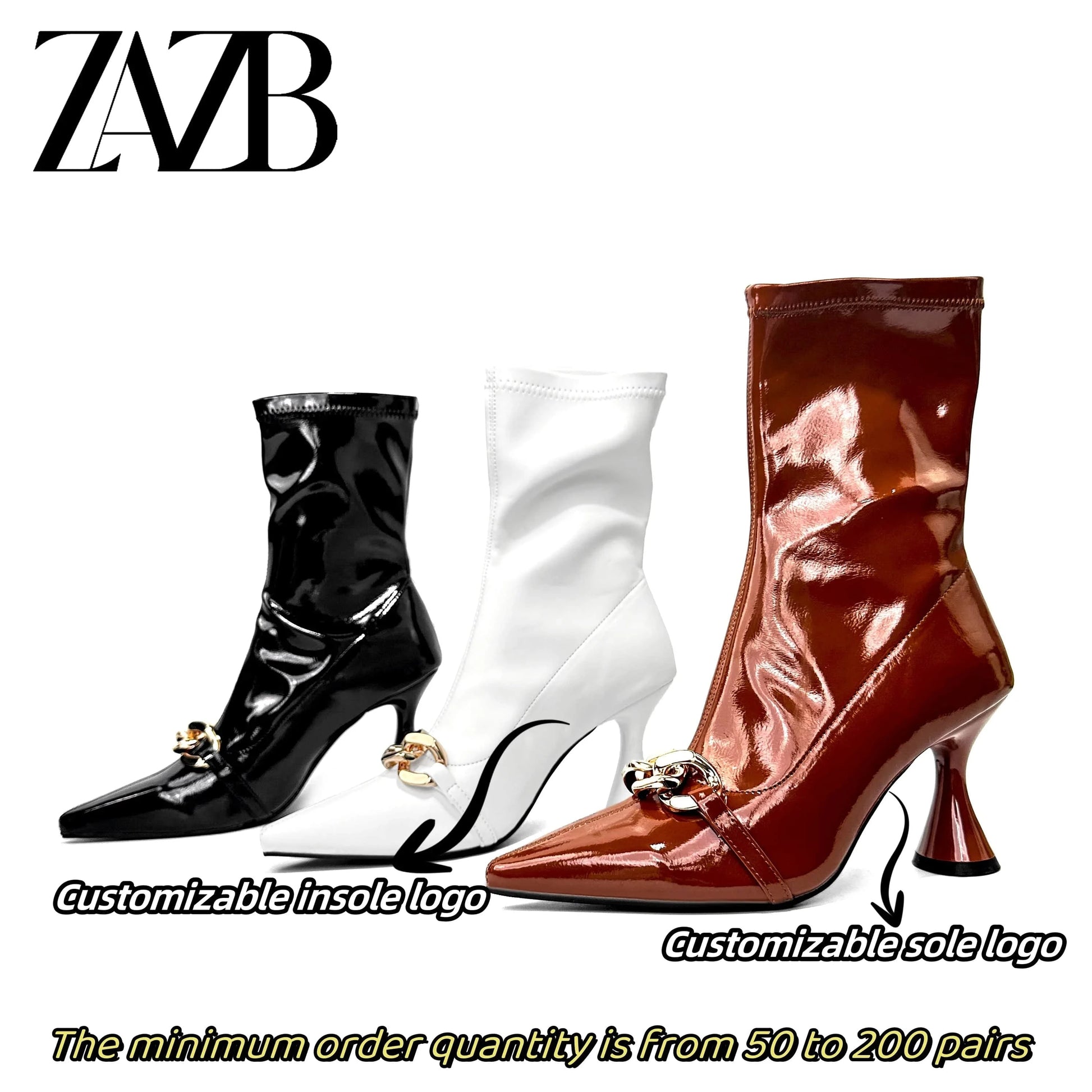 Custom women solid color Shoelace metal buckle designer shoes high heels  leather boots  women genuine leather leathers luxury