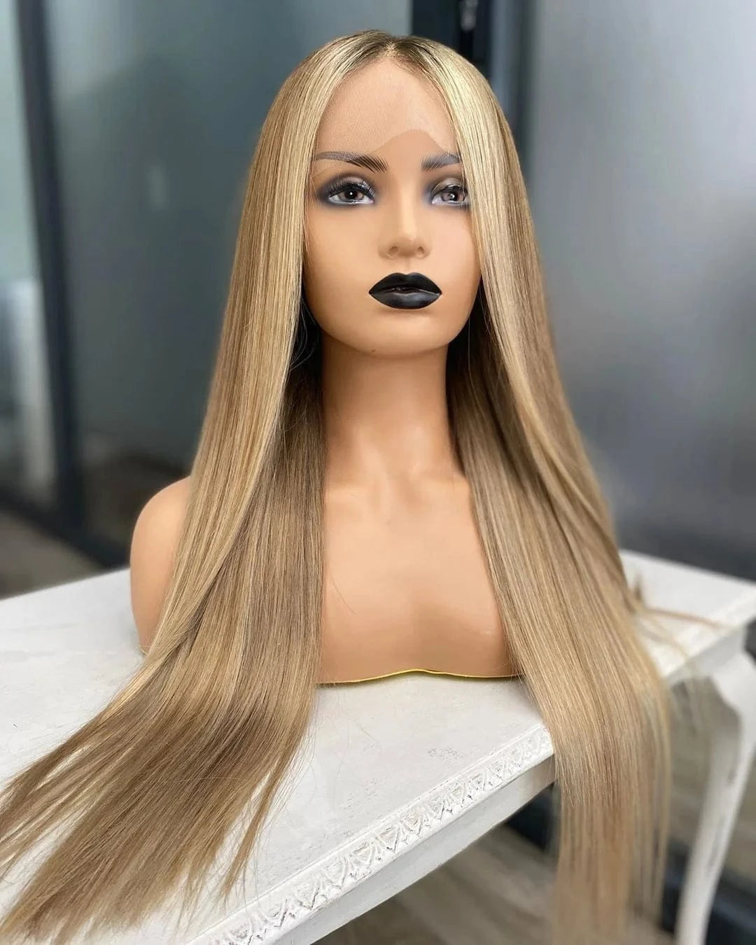 Customized Body Wave Hair Vendor Pre-Plucked Natural Hairline Cambodian Remy Hair Blonde Highlight Color  13*4 Lace Front Wig