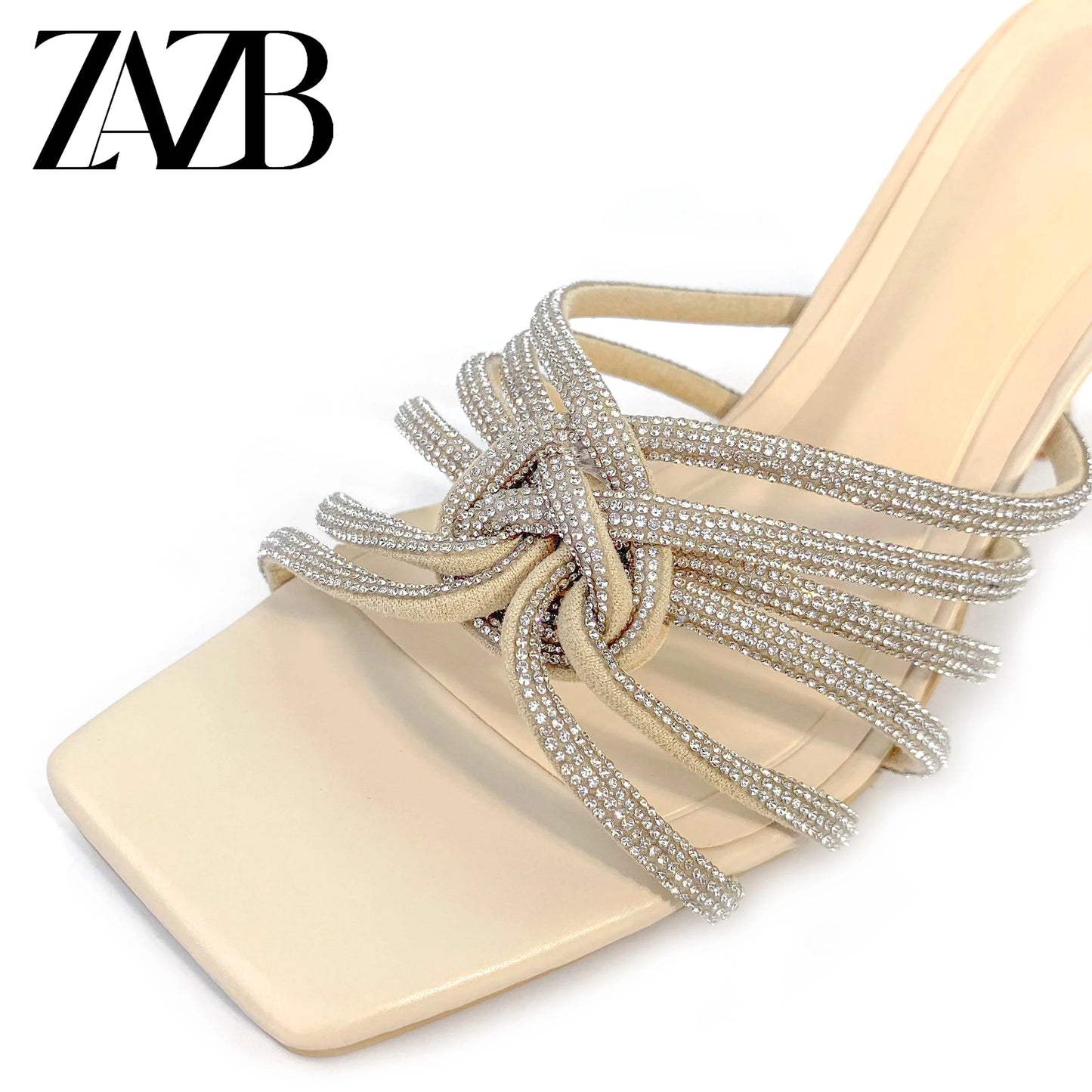 Customized Designer Delicate Ribbon Fashion Style High Heel Slim Heel Women's Slippers
