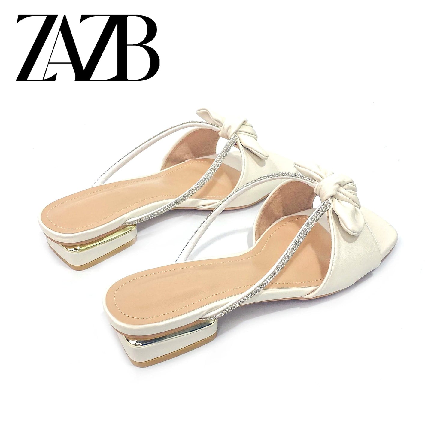 Customized designer shoes Fishbill shiny slippers Women's and women's medium heel slippers Luxury women's fashion