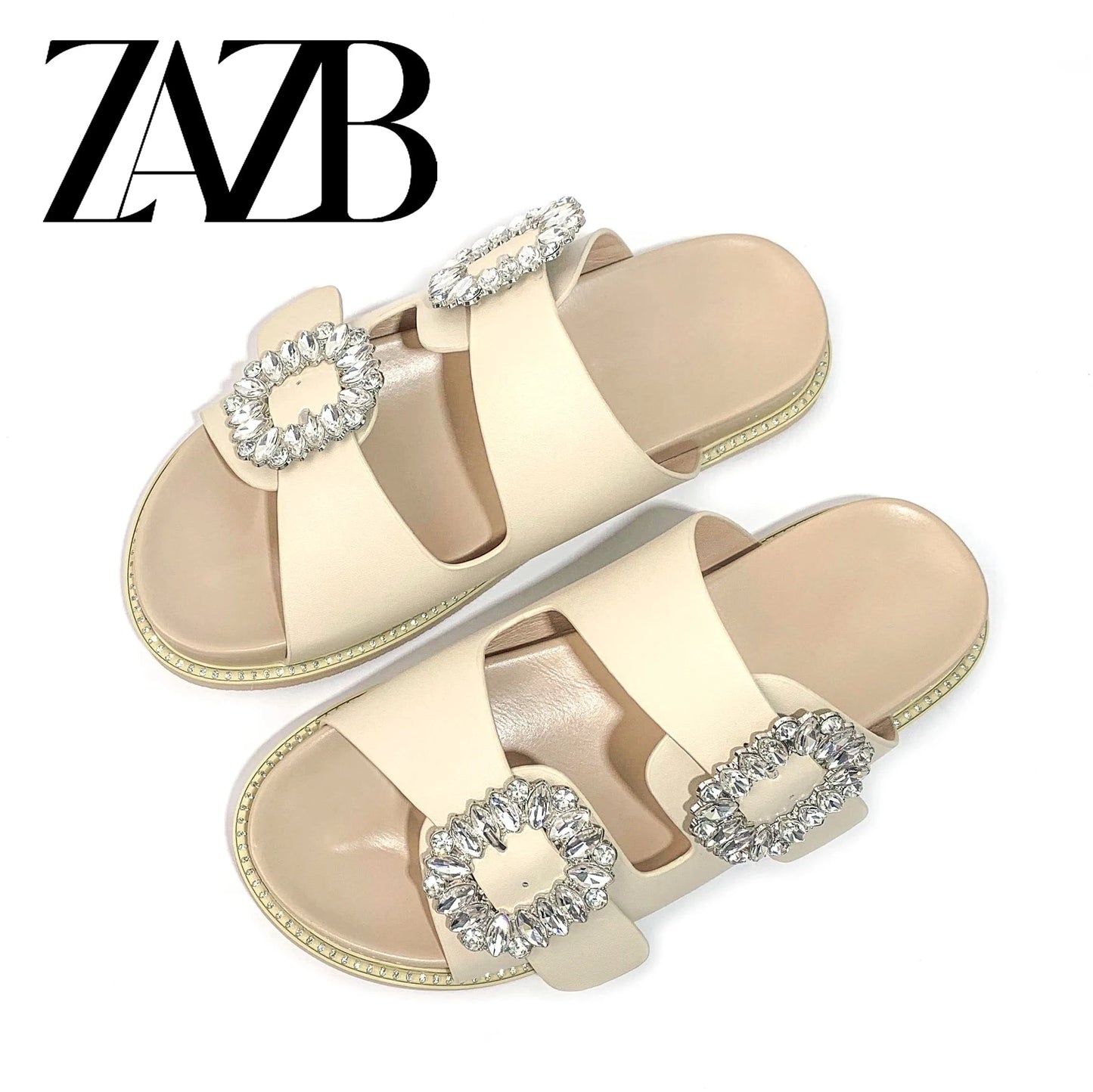 Customized designer shoes Metal button luxury slippers Women's and women's thick heel slippers Luxury women's fashion