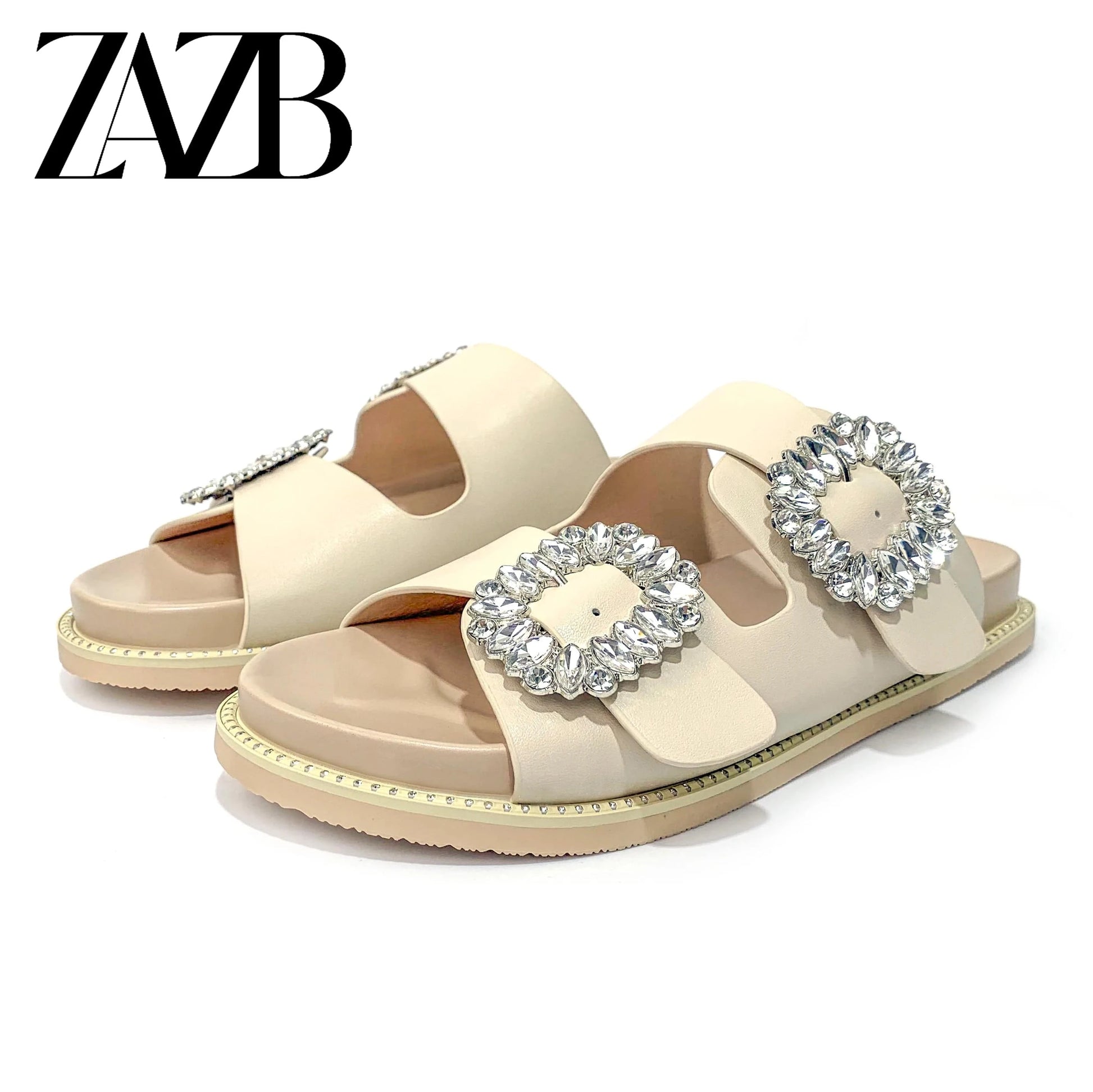 Customized designer shoes Metal button luxury slippers Women's and women's thick heel slippers Luxury women's fashion