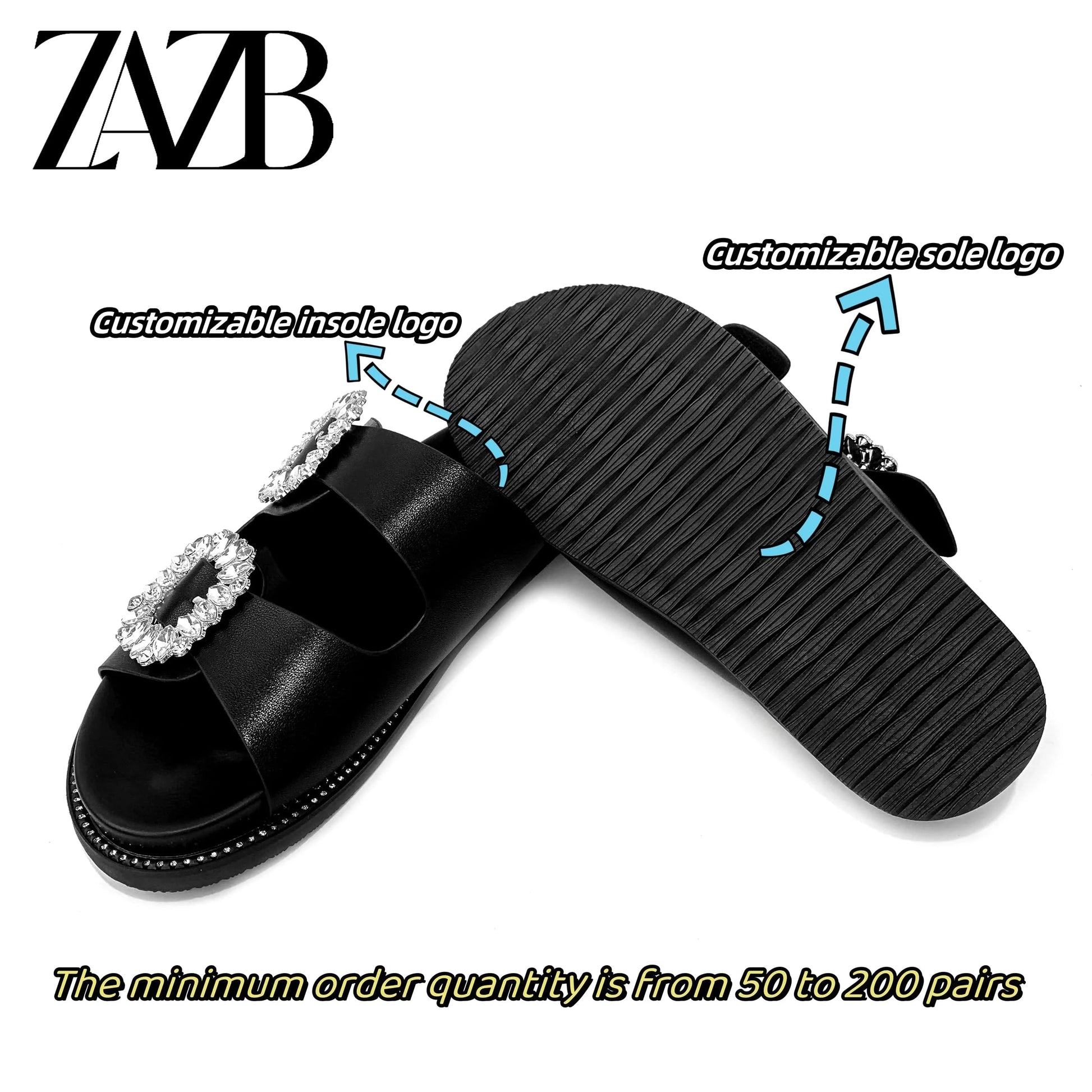 Customized designer shoes Metal button luxury slippers Women's and women's thick heel slippers Luxury women's fashion