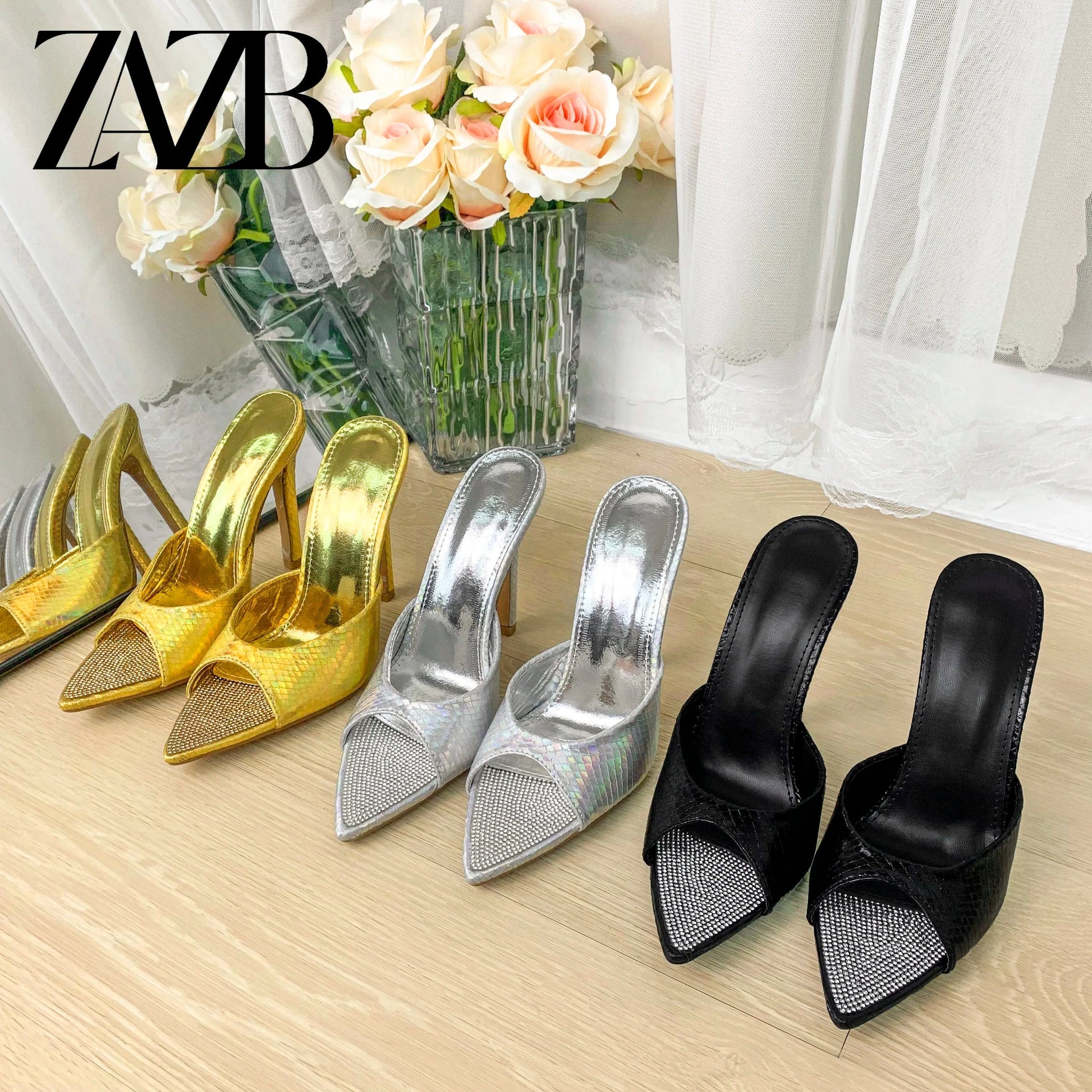 Customized designer shoes Pointed slippers Women and women's high heel slippers Luxury women's fashion