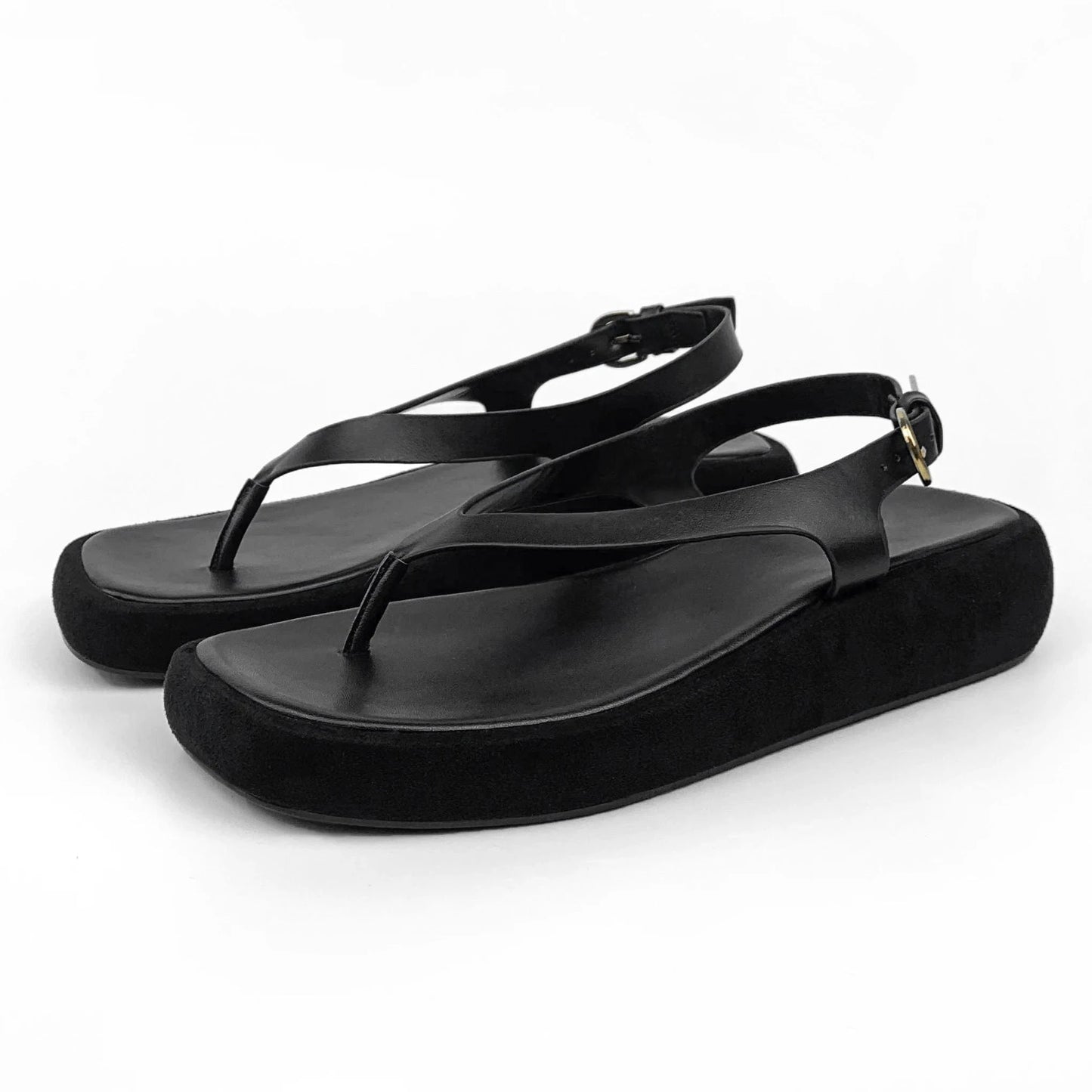 Customized Exquisite Fashion Retro Roman Style Clamping Sandals Metal Button Sandals