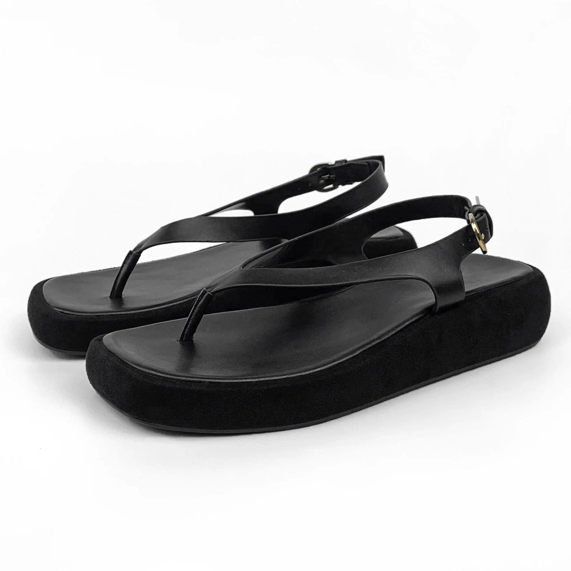 Customized Exquisite Fashion Retro Roman Style Clamping Sandals Metal Button Sandals