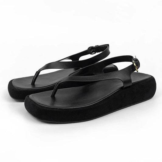 Customized Exquisite Fashion Retro Roman Style Clamping Sandals Metal Button Sandals