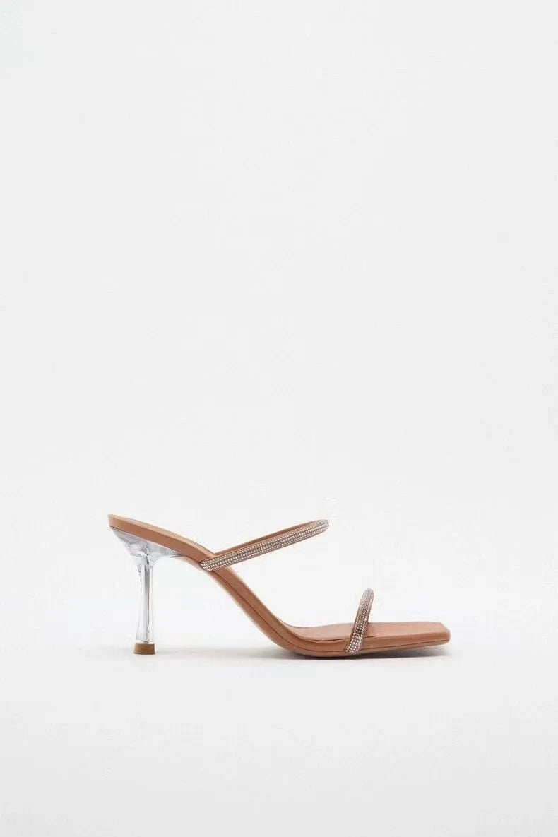 Customized fine women's shoes New women's shoes Natural color bright lace strapping high heel sandals