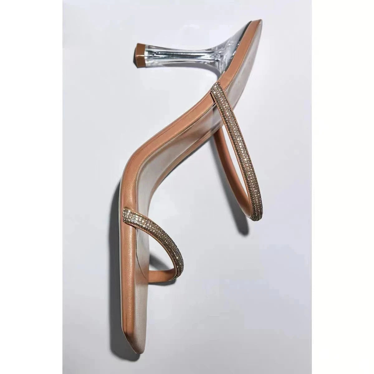 Customized fine women's shoes New women's shoes Natural color bright lace strapping high heel sandals