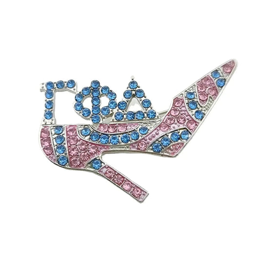 Customized Gamma Phi Delta brooches 1943 ZA Delta Alpha Sigma Gamma Rho Zeta Greek high heeled shoes Lapel Pins graduation gift