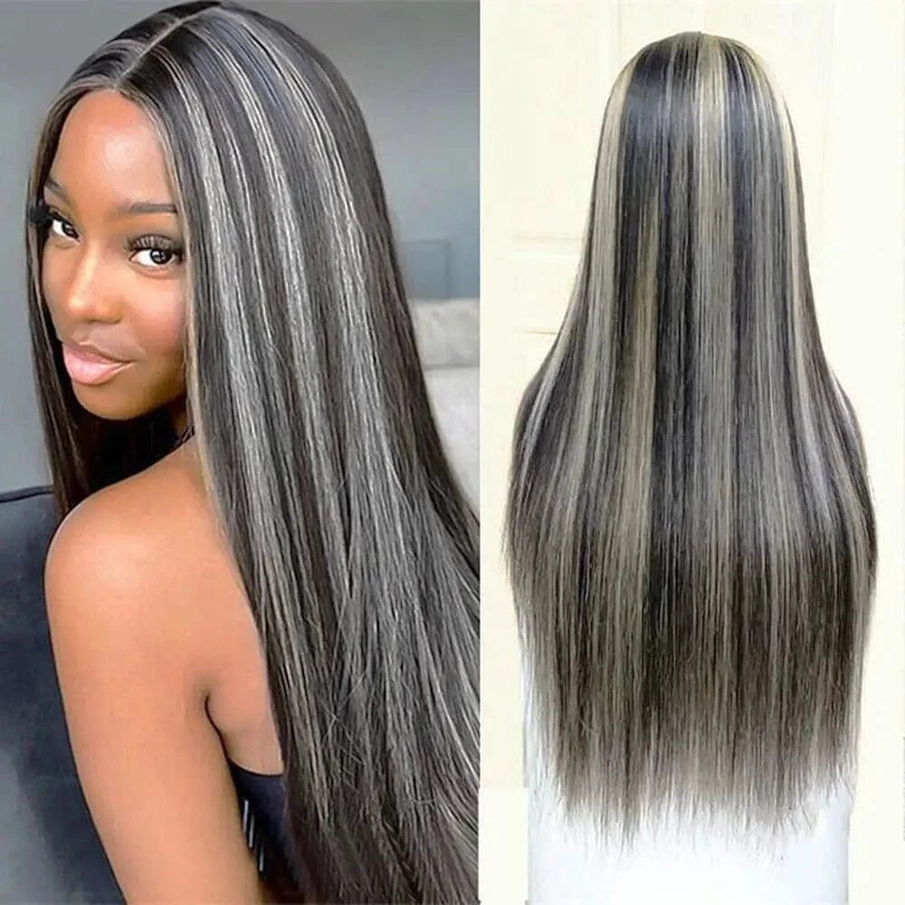 Customized Indian Virgin 10-36"Long Hair 13x4 and Full Lace Straight Wave Colored Human Hair Wig Grey Lace Front Wigs