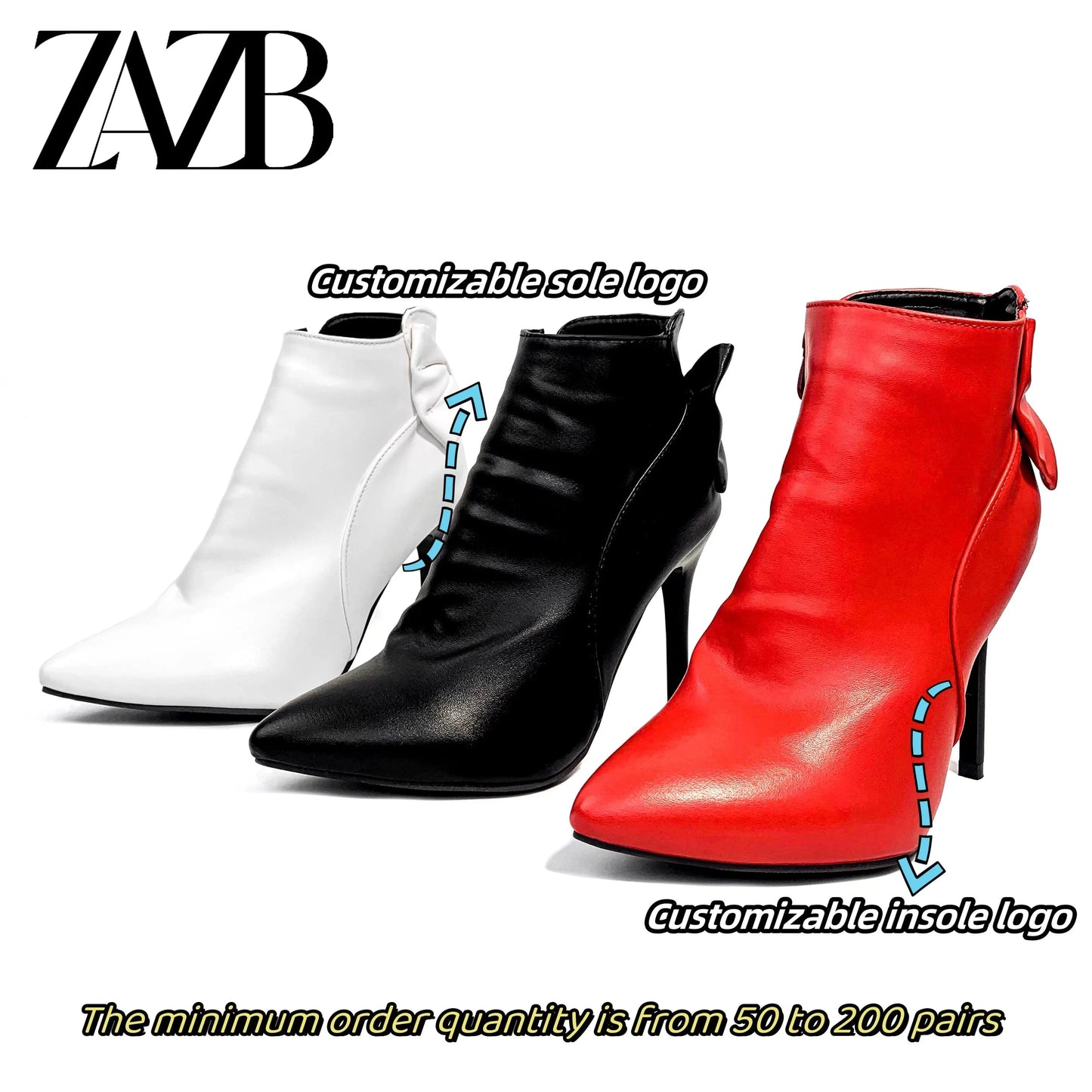 Customized Women's Fashion Bowknot Zipper Designer Coarse Heel Boots Women's Simple Fashion Luxury Boots