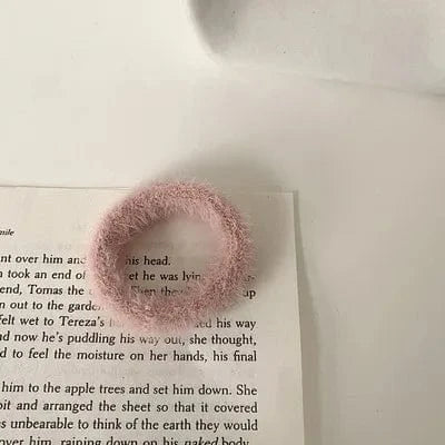 Cute Plush Rabbit Ear Hair Rope Lovely Ring Women Autumn Winter High Elastic Band Scrunchies Fur Hair Ties for Girls