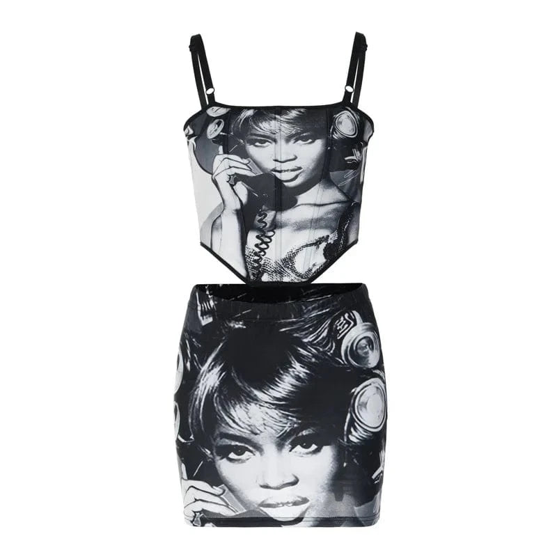 CUTENOVA 23ST0304 Fashion 2024 Women's New Fashion Two Piece Skirt Set Women Women's Sets