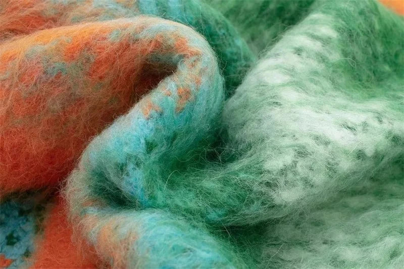 CUTENOVA 23TP122702 Fashion Color Blocking Pullover Women Streetwear Crop Cardigan 2024 Women's Sweaters