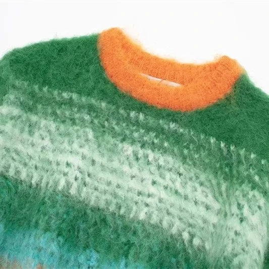 CUTENOVA 23TP122702 Fashion Color Blocking Pullover Women Streetwear Crop Cardigan 2024 Women's Sweaters