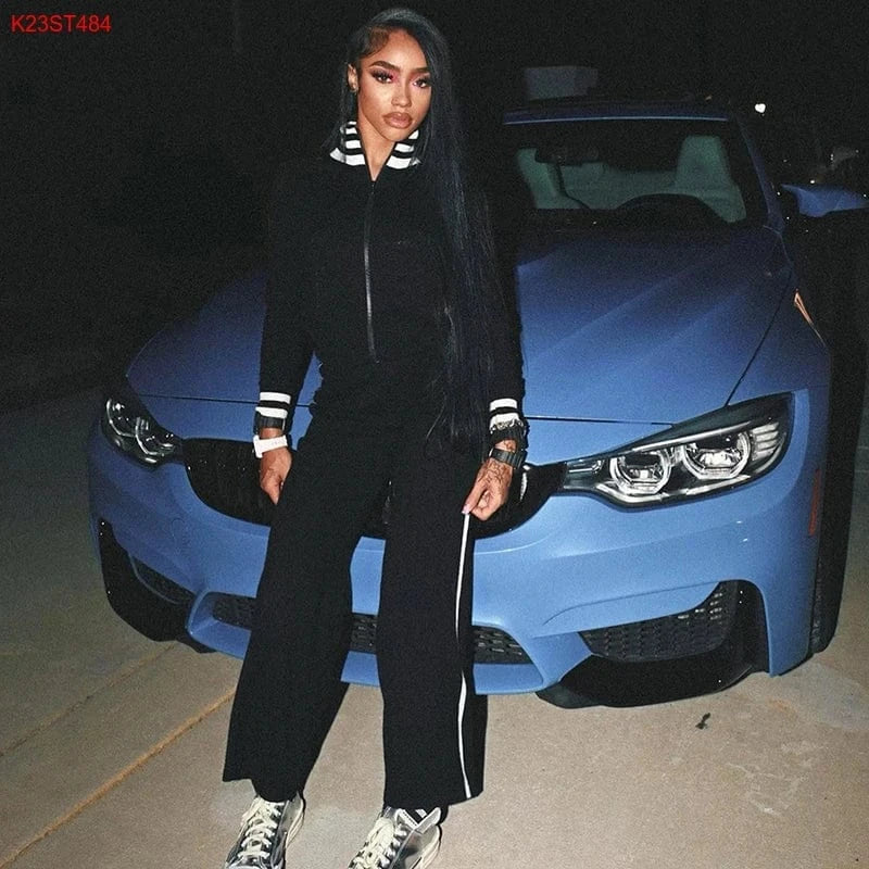 Cutenova K23ST484 Fashion Streetwear 2024 New Solid Loose Causal Style Pants Set Ladies 2 Piece Outfits
