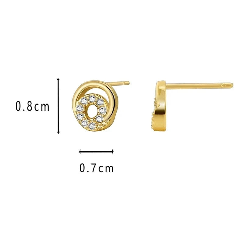 CYE0563 2024 New Ear Studs Female Exquisite Jewelry Brass Gold Plated circle Zircon Earrings