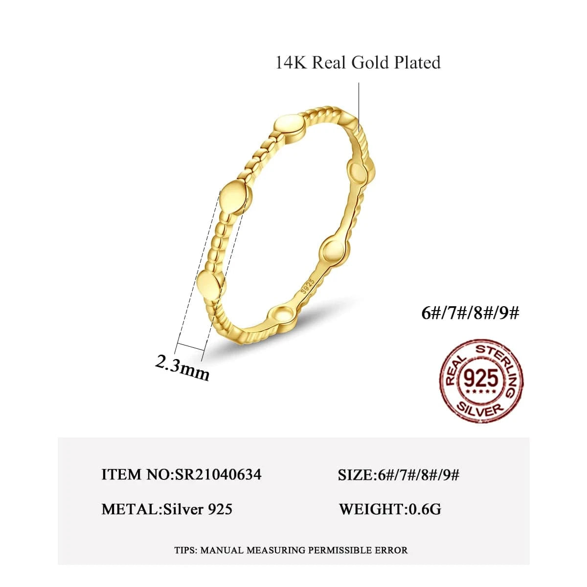 CZCITY 925 Silver Trendy Lady Finger Popular Metal Korean Matching S925 Sterling Unique Dainty Plated Gold Ring