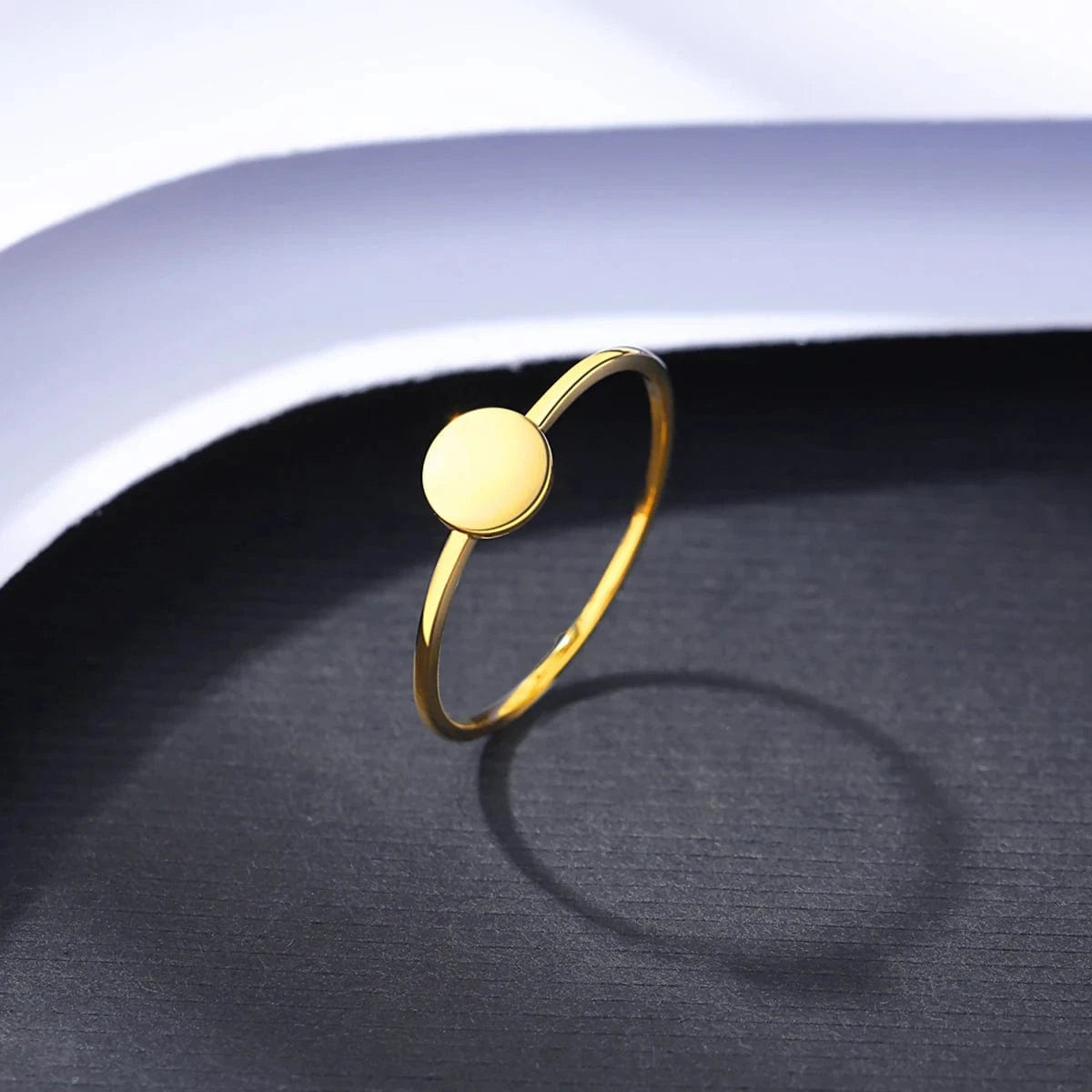 CZCITY Gold Plated Signet Finger Lady Fashion Metal Korean Pure S925 Sterling Dainty Unique Silver Ring