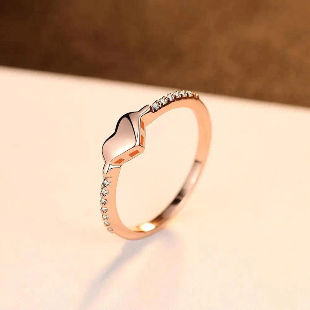 CZCITY Infinity Heart Ring Sterling 925 Silver Female Fashion Eternity Ring Cubic Zirconia Jewelry Rose Gold Diamond Ring