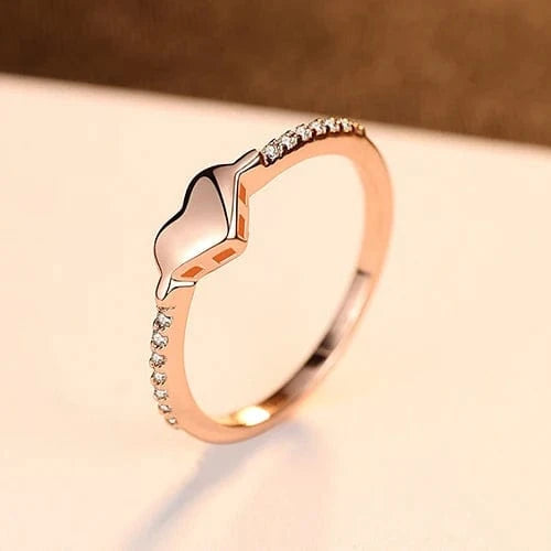 CZCITY Infinity Heart Ring Sterling 925 Silver Female Fashion Eternity Ring Cubic Zirconia Jewelry Rose Gold Diamond Ring