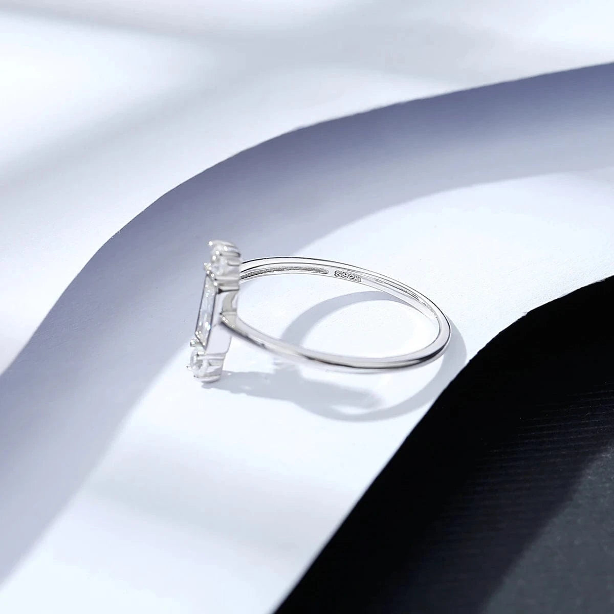 CZCITY Korean S925 Jewelry Woman Finger Minimalist Girl Metal Promise Sterling Silver 925 Geometric Ring