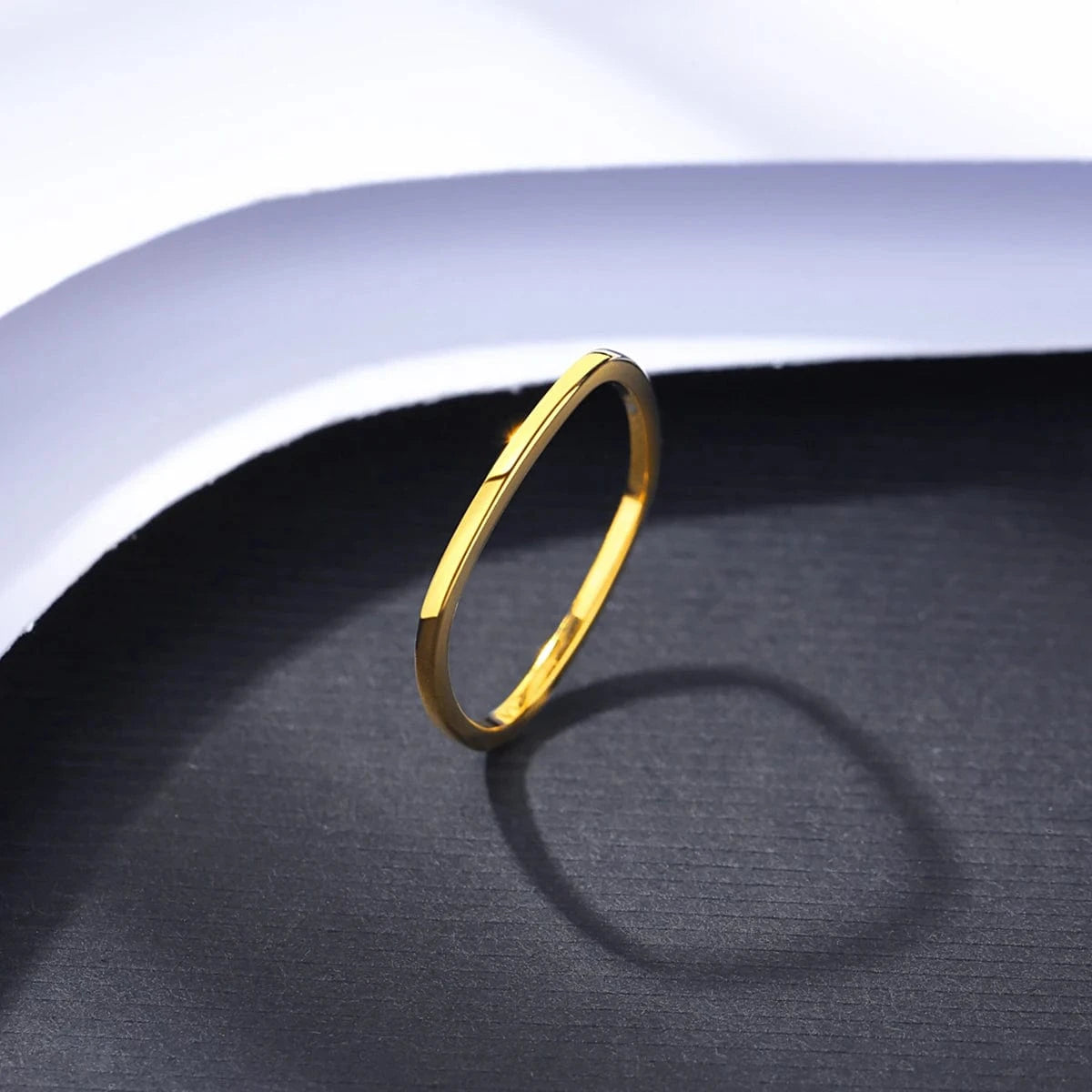 CZCITY Korean S925 Sterling Silver Gold Unique 925 Band Metal Finger Designed Dainty Woman Square Ring