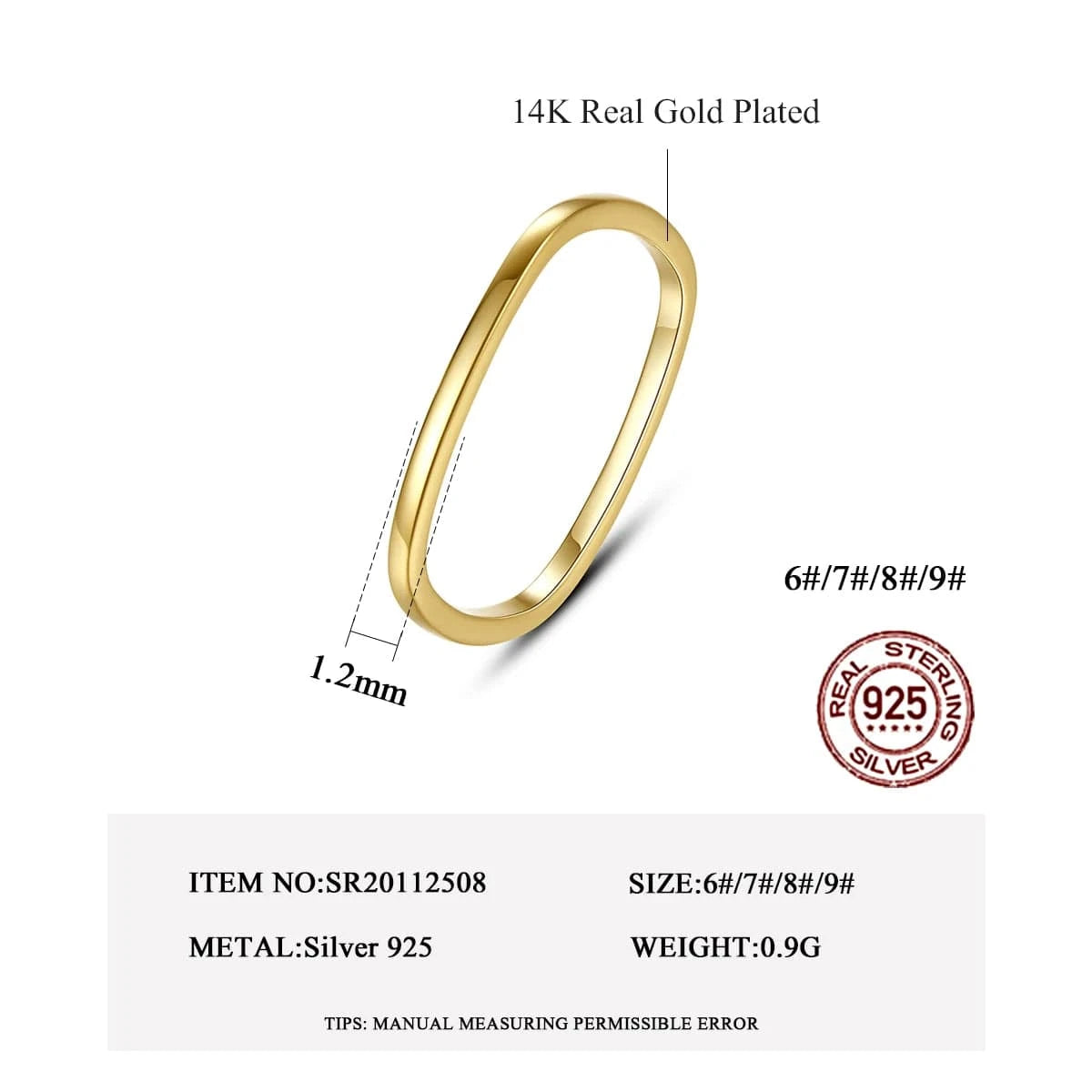 CZCITY Korean S925 Sterling Silver Gold Unique 925 Band Metal Finger Designed Dainty Woman Square Ring